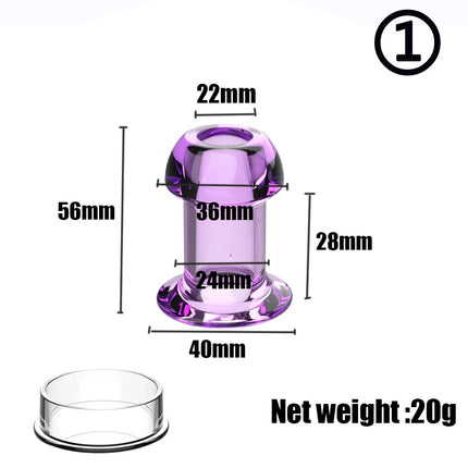 Transparent Hollow Anal Plug Set with Lids Leak-Proof Design Discreet Wear Anal Dilator Kit for Exploration Sex Toys