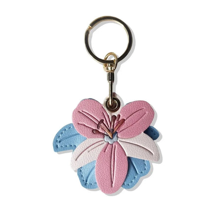 Fashion Cartoon Flower Keychain PU Leather Access Control Card Holder Bag Pendant Ornament Multicolor Bag Hanging Men