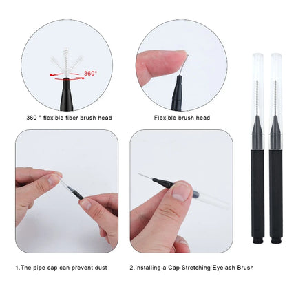 5/10/50PCS Mini Eyebrow Brush Brow Perm Brush Disposable Brow Lifting Brushes Bendable Micro Eyelash Brush Applicators Tools