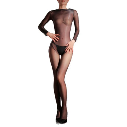 100kg Large Size Oil Shiny Full Bodystockings Sissy Couple Lingerie Onesie Sexy 3D Thin Sheer Seamless Pantyhose Night Clubwear