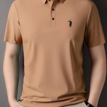 Luxury classic men's brand Paul original pony embroidered comfortable POLO shirt summer new casual breathable short sleeved top