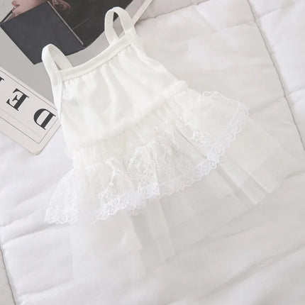 Pet Princess Dress Small Dog Thin Dress Pet Summer Halter Teddy Mesh Vest Bichon Solid Colour Skirt Fashionable Dog Clothes