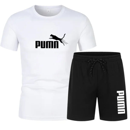 2026 Summer Fashion Trendy Casual Sports Two Piece Set Youth Men's Short sleeved T-shirt+Shorts Set sports suit