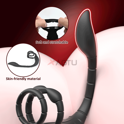 Vibrating Cock Ring Male Prostate Perineum Massager Vibrator Taint Stimulator Anal Butt Plug Sex Toys for Men Penis Ring