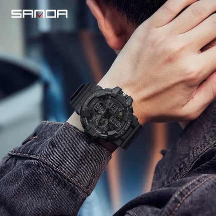 SANDA Top Brand G-Style Military Watch Men Digital Shock Sports Watches For Man Waterproof Electronic Wristwatch Male Relogios