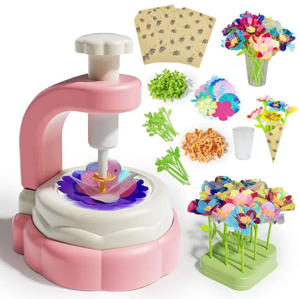 Fabric Flower Bouquets Toys DIY Craft Kits Toys for Kids Handmade Flowers Market Toy Girls Christmas Birthday Gift
