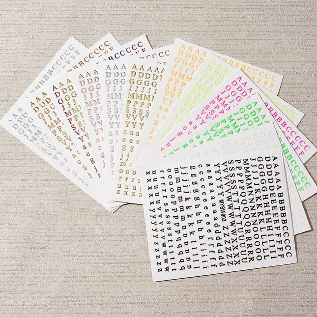 Letter Nail Art Stickers 12 Sheets / Stickers Lettres Ongles