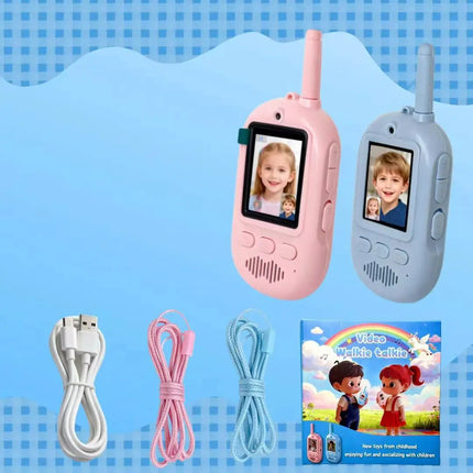Children's Walkie-Talkie and Camera 2-in-1 Toy, High-Definition Photo and Video Recording, Parent-Child Outdoor Communication   Portable USB Charging Educational Toys