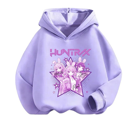 Premium Kpop Anime Printed Hoodie Children Spring Autumn Long Sleeve Hooded Sweatshirt Cozy Casual Boys Girls Daily Outfit
