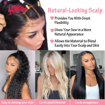 Ali Queen Hair Natural Wave 2x6 4x4 5x5 HD Lace Closure Human Hair Frontal Lace Only 13x6 Brazilian Raw Virgin Hair hd closure