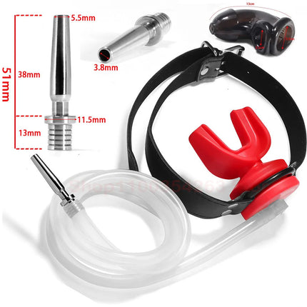New Piss Urinal Flow Into Mouth Gag Urethral Catheter Plug Bondage Fetish Harness Slave BDSM Gay Adult Games Sex Toys For Man