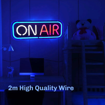 On Air Neon Sign USB Dimmable Neon Light Sign for Twitch Tiktok Youtube Streamers Influencers Gamers Live Party Art Wall Decor