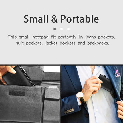Mini A7 Leather Cover Notebook, Portable Pocket Notepad Diary, Perfect for Business Memos, Office & School Use