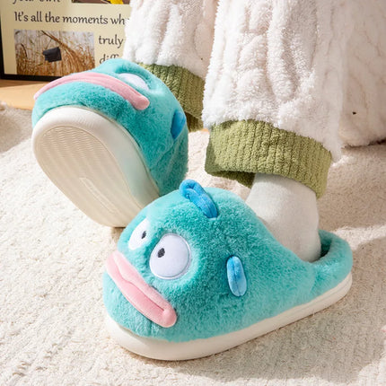 Hangyodon Anime Cartoon Peripheral Cotton Slipper Winter Home Cute Thick Bottom Warm Plush Cotton Outdoor Cute Couple Shoes Gift