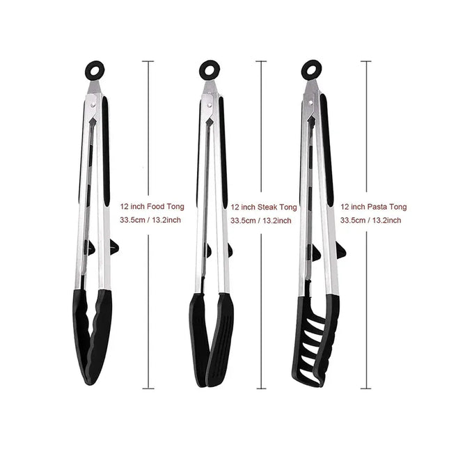 Kitchen Tongs Silicone Food Tongs Non Stick Cooking Serving Tongs For BBQ Salad Steak Pasta Spaghetti Noodles