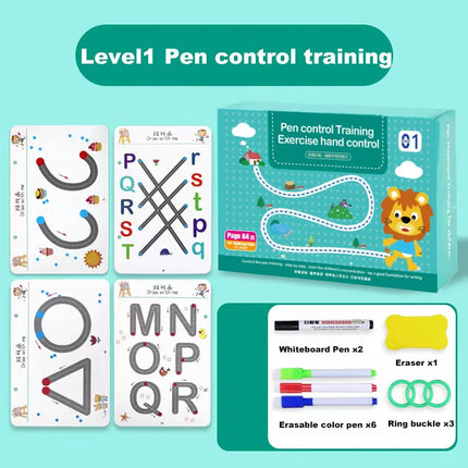 Montessori Math Toys Drawing Tablet Pen Control Hand Training Math Match Game Book Learning Educational Toys For Children Kids