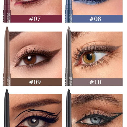 Waterproof Eyeliner Gel Pencil Gold Brown Lying Silkworm Pen Soft Easy Wear High Pigment Matte Eyeliner Lasting Shiny Eye Makeup