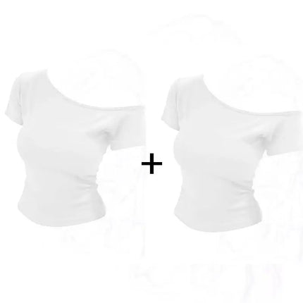 Slim Fit American Style Hot Girl Short Sleeve T-shirt 2025 Summer New Style Casual Versatile Short Length Women's Top