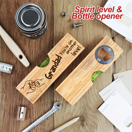 Rectangle 2D Wooden Bottle Opener Featuring The Phrase 'Grandad You'Re on Another Level', Perfect  Birthdays Holidays Gifts Toys