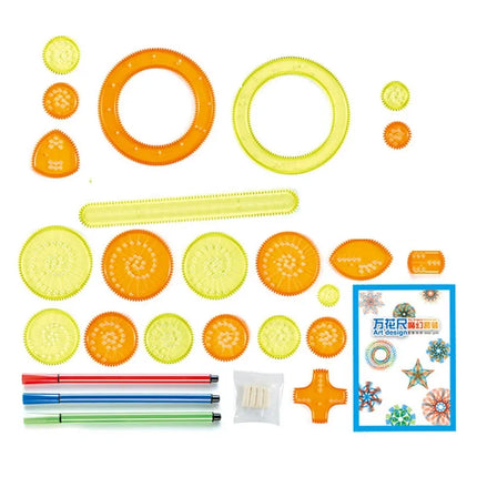 27Pcs Geometry Spirograph Drawing Stencil Set Painting Template Ruler Art Craft Creative Children Educational Toy Girls Boy Gift