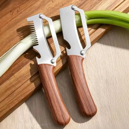 2-in-1 3-in-1 Multifunctional Vegetable Peeler With Bottle Opener For Peeling And Slicing Fruits Shredding Scallions