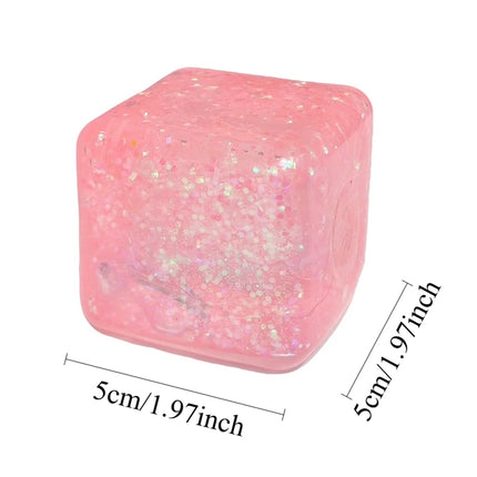 1/2/3P Maltose Cube Stress Squishy Toy Decompression Vent Ice Cube Anti Stress Slow Rebound Polar Light Colorful Squeeze TPR Toy