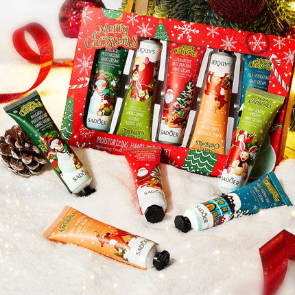Christmas Gift Set Hand Cream and Lip Balm Set Ultra Wrinkles Nourishing Moisturizing Nonsticky Gentle Skincare for All Skin Use