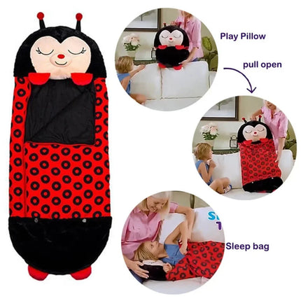 Children's Cartoon Sleeping Bag Kids Animal Soft Lazy Sleepsacks Baby Plush Doll Pillow Sleep Sack for Boys Girls Birthday Gift