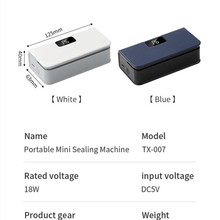 Mini Heat Sealer Plastic Bag Heat Sealing Machine Rechargable Plastic Storage Package Sealer Handheld Clip Bag Food Heat Sealer