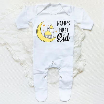 Personalized Baby First Ramadan Bodysuit Infant Long Sleeve Romper Eid Ramadan Islamic Muslim Newborn Keepsake Outfit Jumpsuit