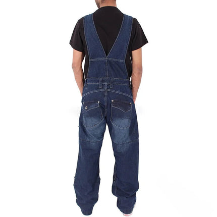 Overalls for Men Denim Suspenders Simple Multi Pocket Baggy Jeans Oversize Solid Mid Waist Loose Washed Jumpsuits 2024 Casual