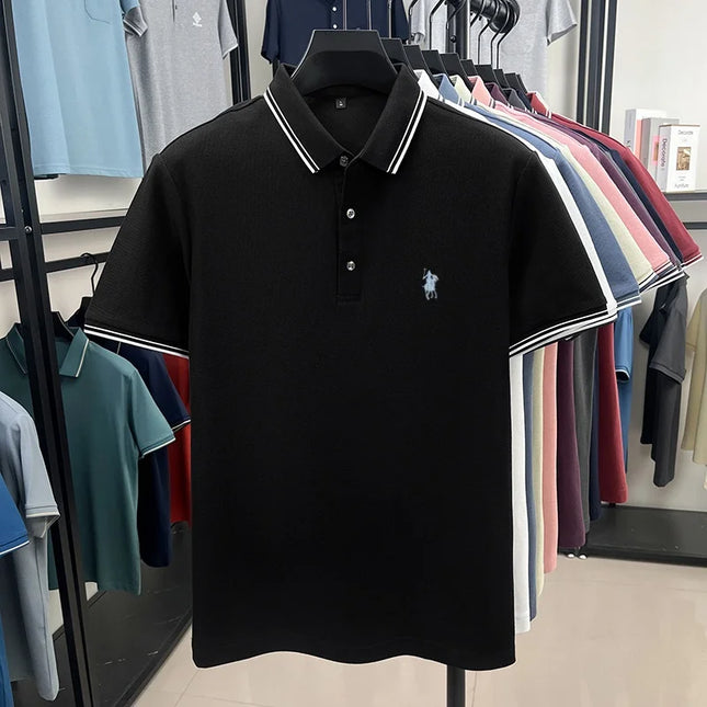 100% cotton summer new brand embroidered Paul high-quality POLO shirt high-end men's comfortable lightweight T-shirt short top