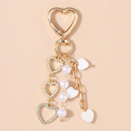 Bowknot Heart Crystal Keychain / Porte-Clés Nœud Cœur Cristal