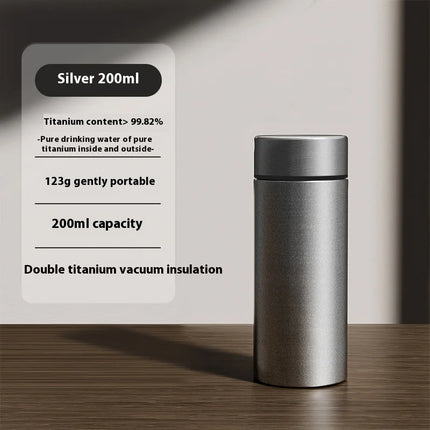 Pure Titanium Insulated Cup Men And Women'S Water Cup Portable Tea Cup Tea Water Separation Titanium Cup Cold Insulation Bottle