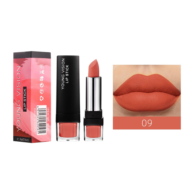 YOUNG VISION Matte Mist 12 Color Lipstick Velvet Non stick Cup Moisturizing Lipstick