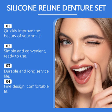 1pcs Complete Set of Silicone Dentures for Filling Gaps Between Deformed Teeth, Enhancing A Beautiful Smile Simple Easy To Use