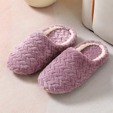 Women Indoor Slippers Warm Plush Home Slipper Autumn Winter Shoes Woman House Flat Floor Soft Silent Slides for Bedroom