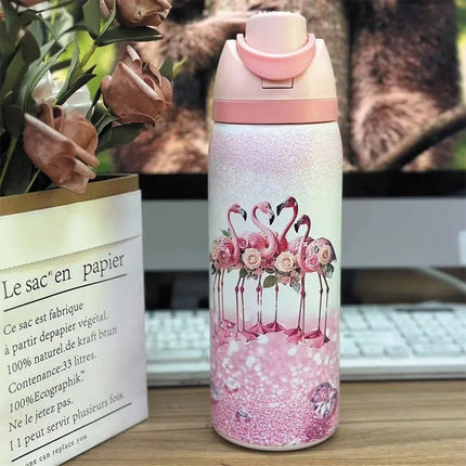 1pcs double drink thermos cup owala sports water bottle 960ml, Large Capacity Sports Water Bottle with Handle, Travel Tumbler