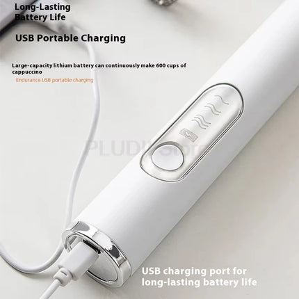 Mini Eggbeater Milk Coffee Blender Handheld Cream Whipper Latte Cappuccino Beverage 3-speed Rechargeable Blender