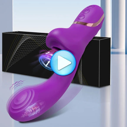 Powerful 20 Speeds Dildo Vibrator Female Clit Sucker Vacuum Clitoris Stimulator Adults Goods Finger Wiggling Sex Toy for Women