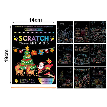 Rainbow Magic Scratch Off Paper Set for Kids Arts Scraping Painting Toy Children DIY Graffiti Book Montessori Educational Toys