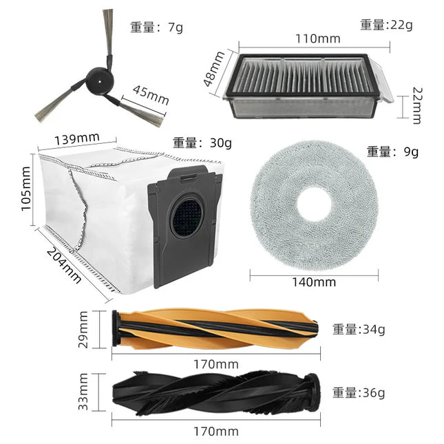 Dreame X50 Ultra / S40 Enhanced Edition Robot Vacuum Cleaner Accessories Main Roller Side Brush HEPA Filter Mop Dust Bag Parts