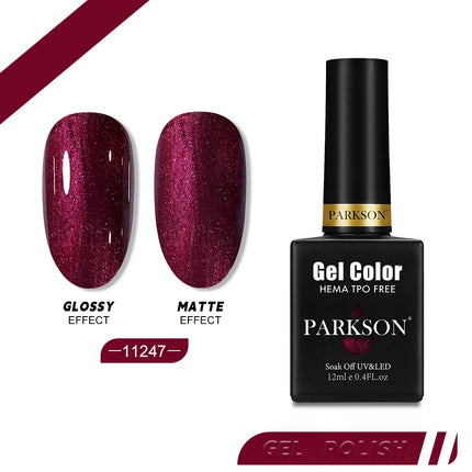 Parkson 12ml Nail Gel Polish TPO HEMA Free Glitter Semi Permanent Soak Off UV LED Long Wear Ultra Diamond Top Coat Varnish