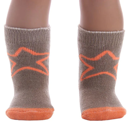 Pop Solid Color Striped Stocking For 18Inch American Doll&43Cm Reborn Baby Doll Clothes Accessories,Our Generation Girl's Toys
