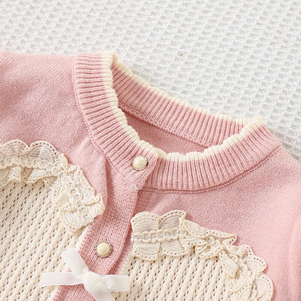 Children's Clothing Sets Love Knit Sweater + Pleated Skirt Baby Girl Winter Clothes Toddler Girl Cardigan Sweater Korean Style