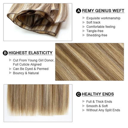 Genius Weft 100G/pc Real Remy Human hair Straight Invisible Chinese Hair Extensions Hair Bundles For Women Hair Weave 16-22 Inch