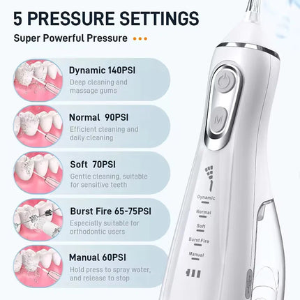 Oral Irrigator Dental Water Flosser for Teeth Portable Mouth Washing Machine Rechargeable Dental Water Jet for Dental cleaning