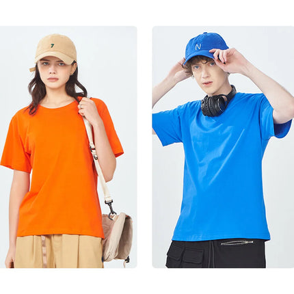 Free Printing 180gsm 100% Cotton Short Sleeve Tops Tee, Custom Order Choice Yourself, Unisex O-Neck Men's T-Shirt Plus Size S-6XL