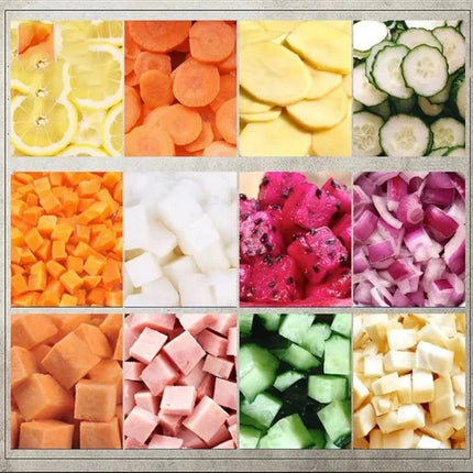 Multifunctional Vegetable Cutter Fruit and Vegetable Slicer Commercial Household Cube Cutting Stainless Steel Food Processor