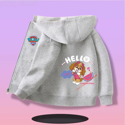 PAW Patrol children's zipper-up hooded sweatshirt for boys, girls' casual hoodie with zipper, cartoon print